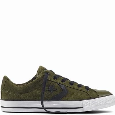 Converse Star Player Camo Suede Low Tops Womens - Black/White Shoes (642YTGFA)